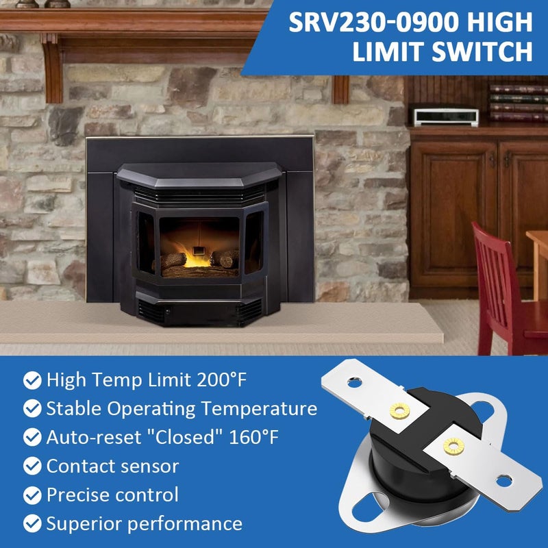 WKZO SRV230-0900 High Limit Switch for Quadra-Fire Classic Bay 1200i & CB1200 Pellet Stoves Snap Disc #2 Safety Sensor Thermodisc,Snap Disc Switch High Temp Limit 200°F, Auto-Reset - Image 4